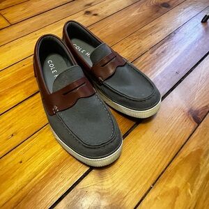 Cole Haan Gray and Brown Loafers. Size 8